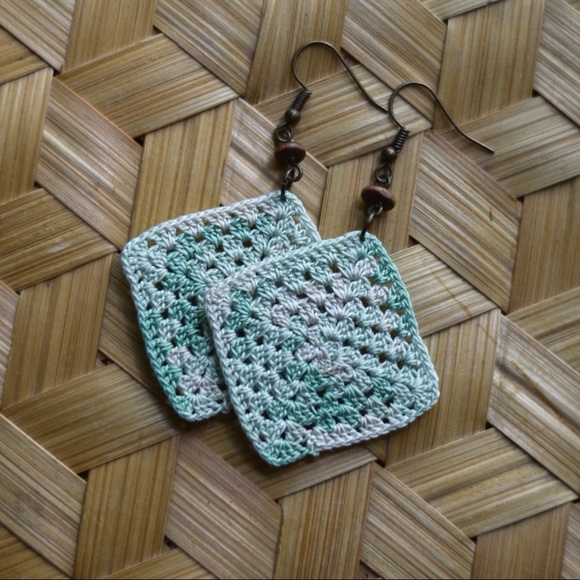 Jade Green Boho Earrings - Picture 3 of 4